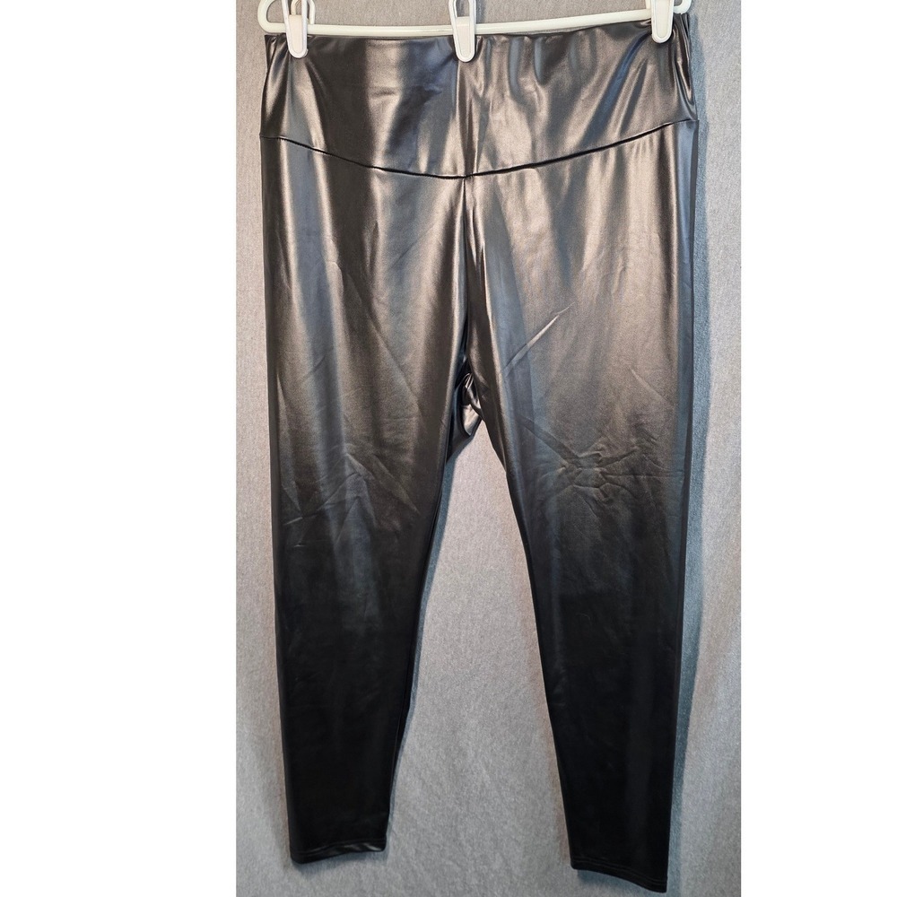 Liquid Faux Leather Shiny Second Skin‎ Leggings Plus Size XXL Plus Black Stretch
